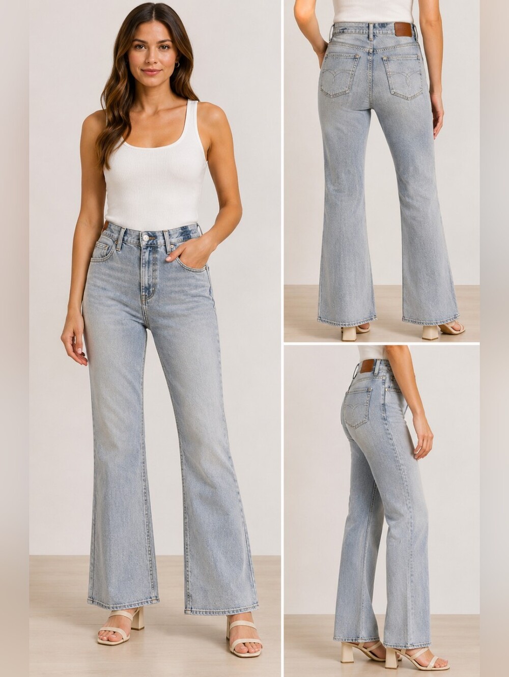 Judy Blue High Waist Flare Jeans Light Wash Stretch Denim 13/31 Short